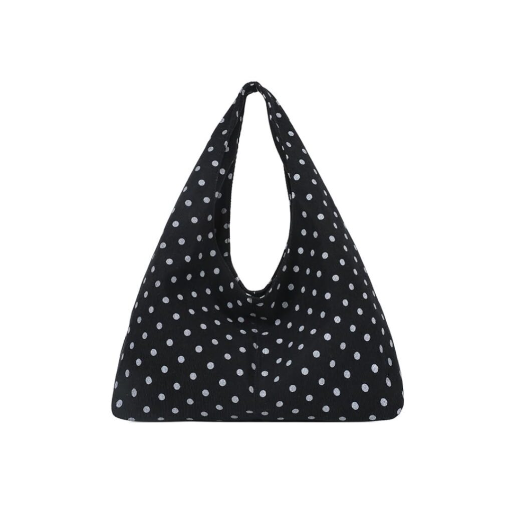 Polka Dots Canvas Hobo Bag
