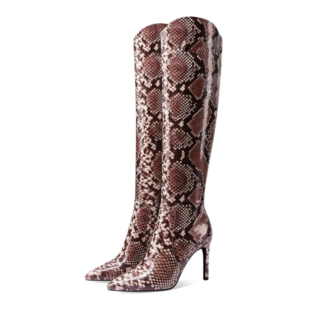 Snakeskin Knee High Boots for Women