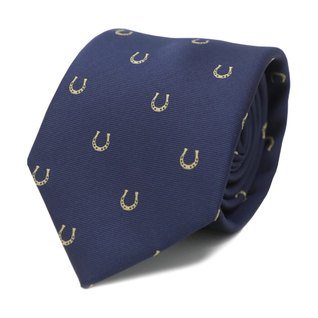 Gold Color Horseshoe Pattern Necktie